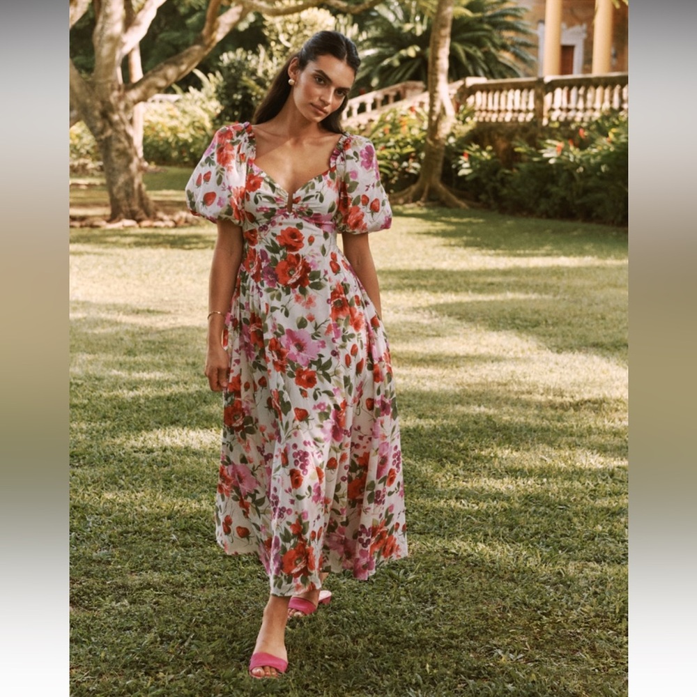 Abercrombie Floral Puff Sleeve Dress